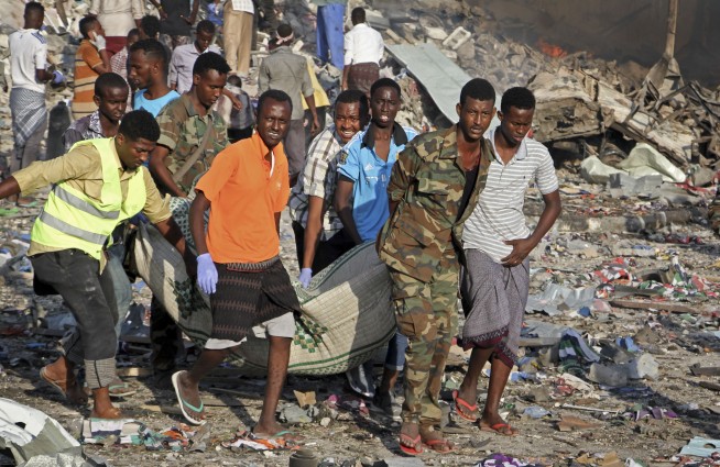 Huge blast rocks Somalia's capital; police say 20 killed