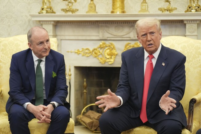 Trump says Ireland cheats the US as its leader joins him to celebrate St. Patrick's Day