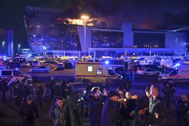 Russia says 60 dead, 145 injured in concert hall raid; Islamic State group claims responsibility
