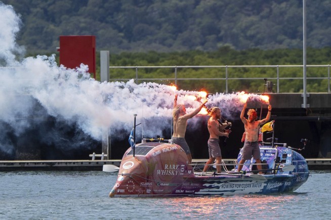 3 Scottish brothers set a world record for fastest Pacific row