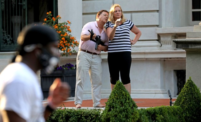 St. Louis man who waved rifle at protest running for Senate