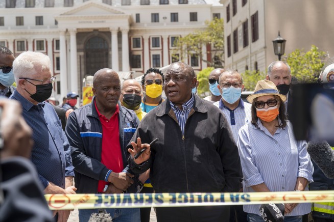 Fire ravages South Africa's Parliament complex; 1 detained