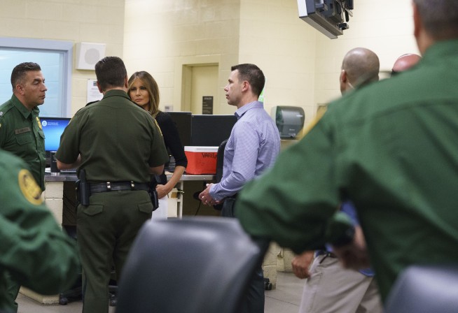 The Latest: Melania Trump departs center for migrant kids