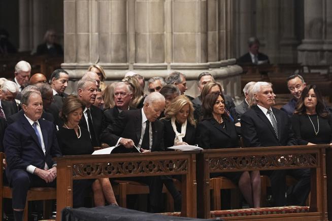 Respect and remembrance for Cheney from Bush, Biden and past vice presidents as Trump is excluded