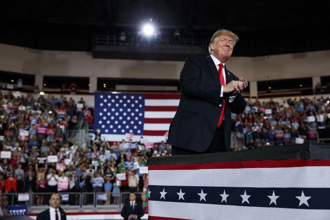 Trump campaigns in Pennsylvania as hurricane pounds Florida