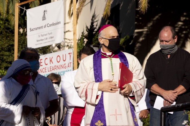 Archbishop performs exorcism to cleanse protest site