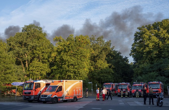 Fire triggered by explosions spreads in Berlin city forest