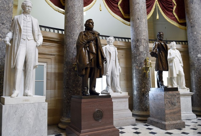 Pelosi calls for removing Confederate statues from Capitol