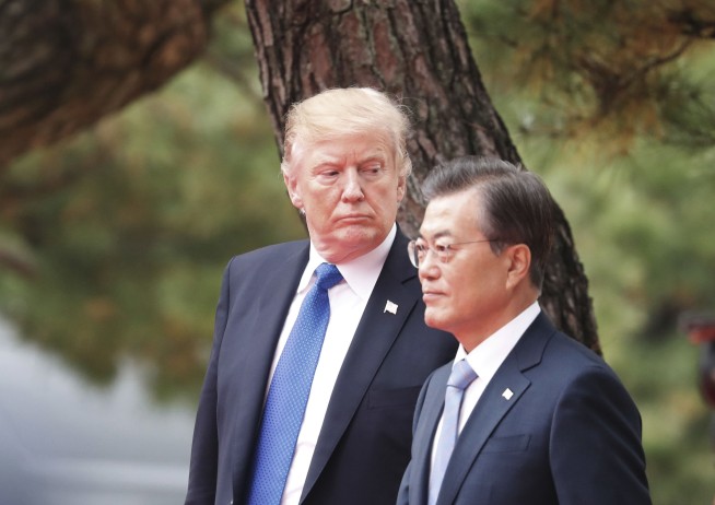The Latest: Trump 'frustrated' by cancelled visit to DMZ