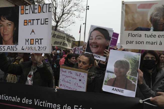 Marchers across France decry violence against women