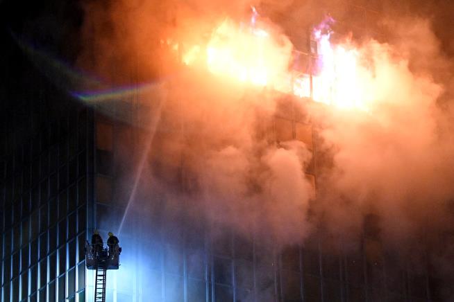 Huge fire in the Croatian capital destroys landmark tower