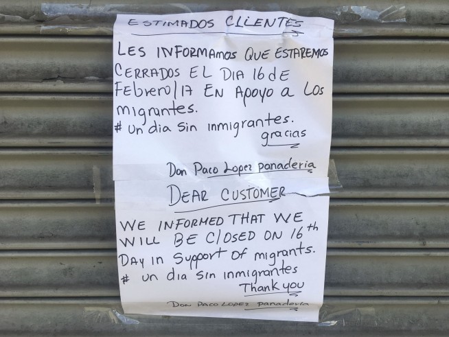 'Day Without Immigrants': Protest closes restaurants in US