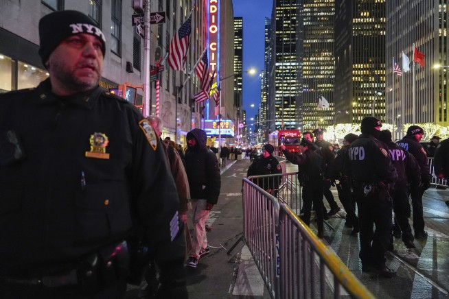 The Rockefeller Center Christmas tree lights up in New York City