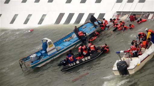 Ferry sinks off South Korea; 6 dead, 290 missing