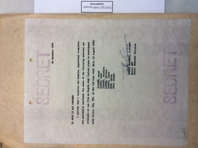 US documents solve mystery of war criminal Tojo's remains