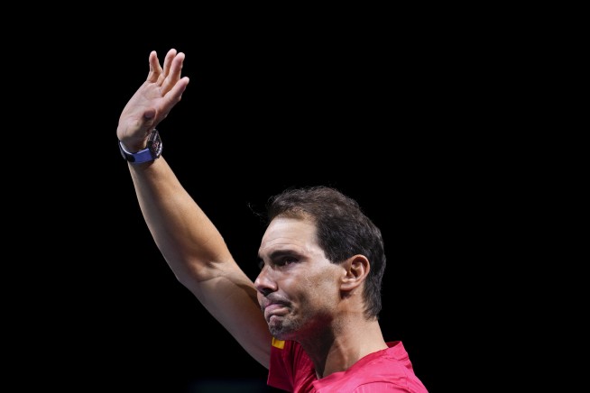 An emotional Rafael Nadal retires at the Davis Cup after he loses and Spain is eliminated