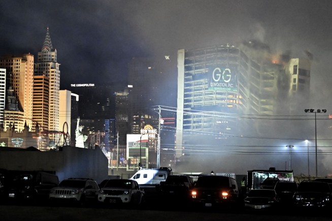 Las Vegas says goodbye to the Tropicana with a flashy casino implosion