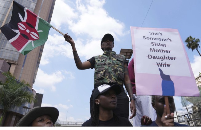 Thousands march against femicide in Kenya following the January slayings of at least 14 women