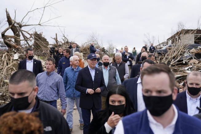 Biden pledges `whatever it takes' to assist tornado victims