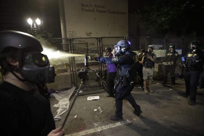 2 arrests after gunfire report near Portland protest site