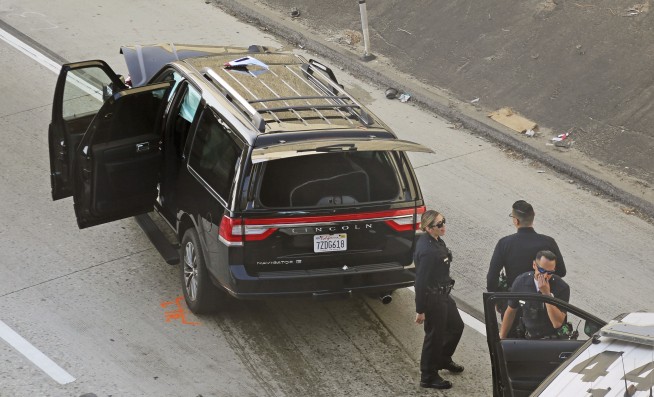 Stolen hearse carrying casket recovered after freeway chase