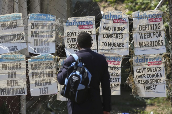 AP PHOTOS: World reacts to Biden-Harris win after tense wait