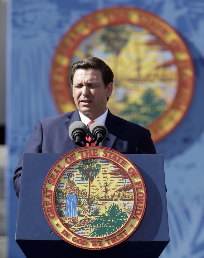 Republican DeSantis sworn in as Florida's new governor