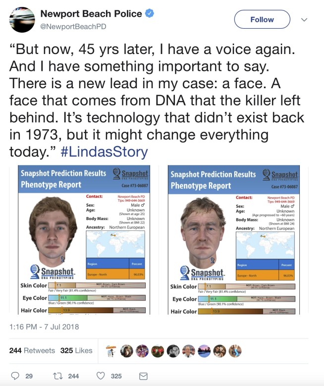 California police draw attention to cold case, in tweets