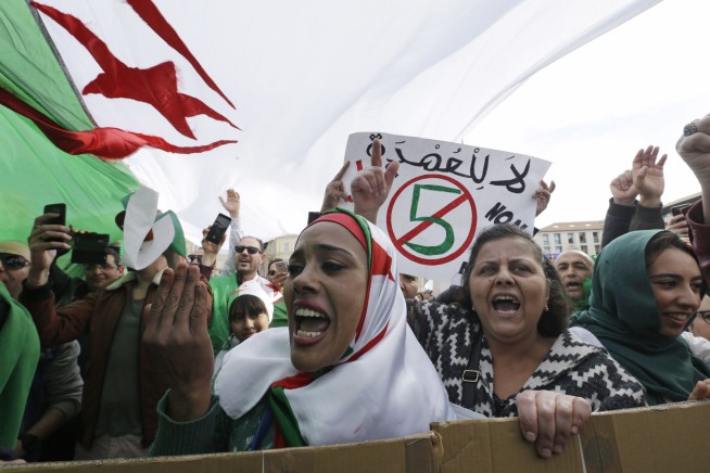 Algeria's president files candidacy papers amid protests