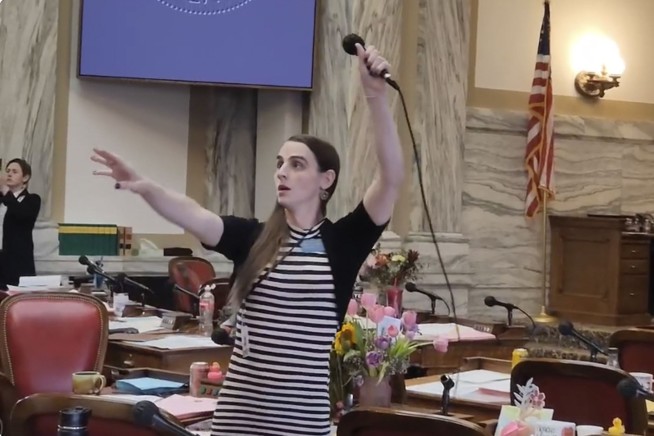 Montana transgender lawmaker silenced again, backers protest