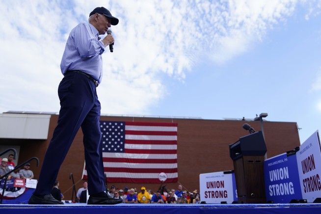 Biden celebrates unions and job creation during a Philadelphia Labor Day appearance