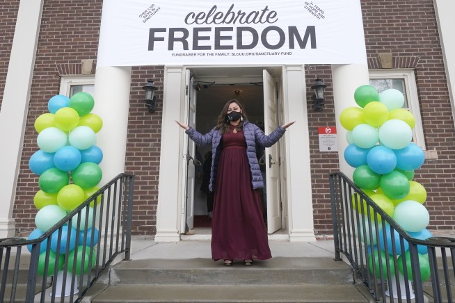 Honduran woman exits Utah church after 3 years in sanctuary