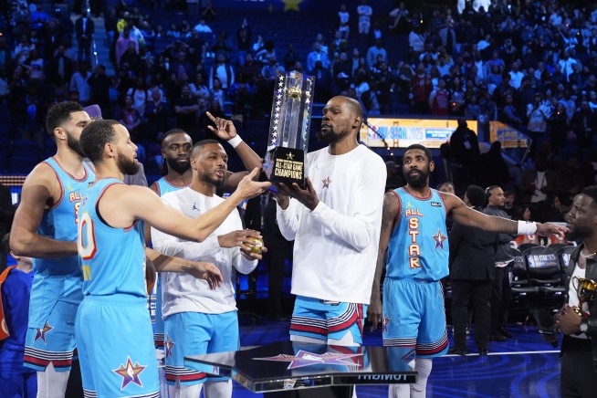 Shaq's OGs win the 1st NBA All-Star mini-tournament, topping Chuck's Global Stars 41-25 in the final