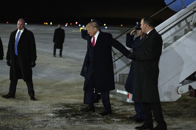 The Latest: Trump 'doesn't really feel' he's being impeached