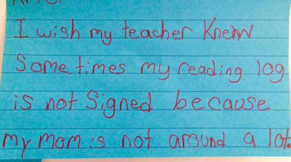 #IWishMyTeacherKnew: 'Heartbreaking' Notes Inspire Teacher