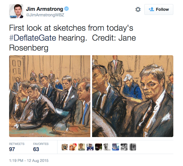 Internet Convulses Over Tom Brady's Court Sketch
