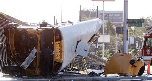 2 Girls Dead After Bus Goes Off Freeway
