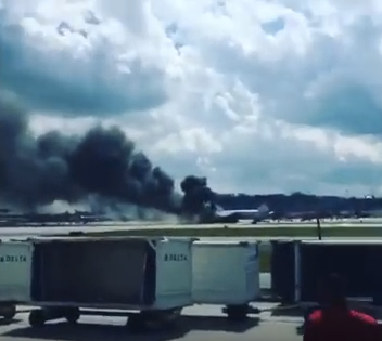 Plane Catches Fire at Florida Airport