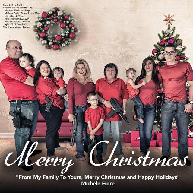 Whole Family Packs Heat in Lawmaker's Xmas Card