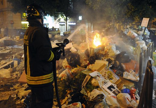 Trash Fires Blaze Across Naples
