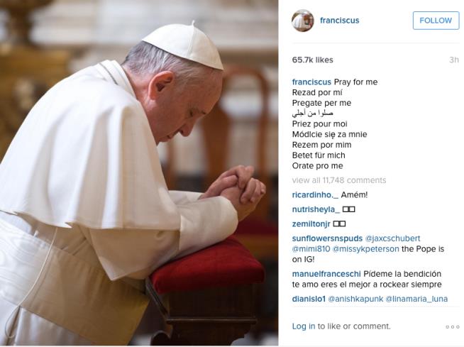 The Pope Is on Instagram Now
