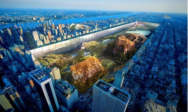 Futuristic Central Park Design Proposes a 'Sidescraper'