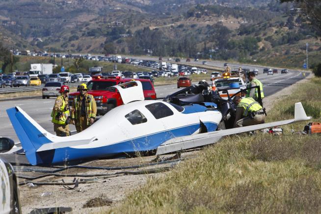 Plane Hits Car on California Freeway, Killing 1, Injuring 5