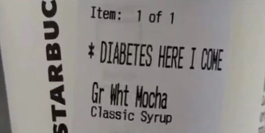'Diabetes Here I Come' Note Offends Starbucks Customer