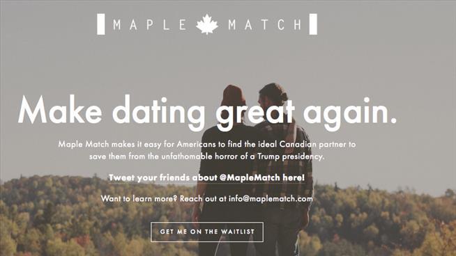 Site Helps You Flee Trump, Find Canadian Soulmate
