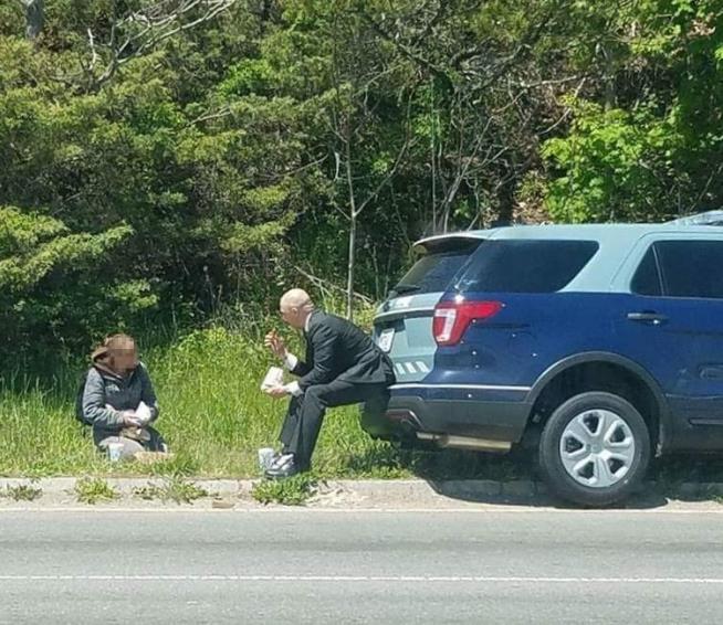 Panhandler Expects Ticket, Gets Lunch