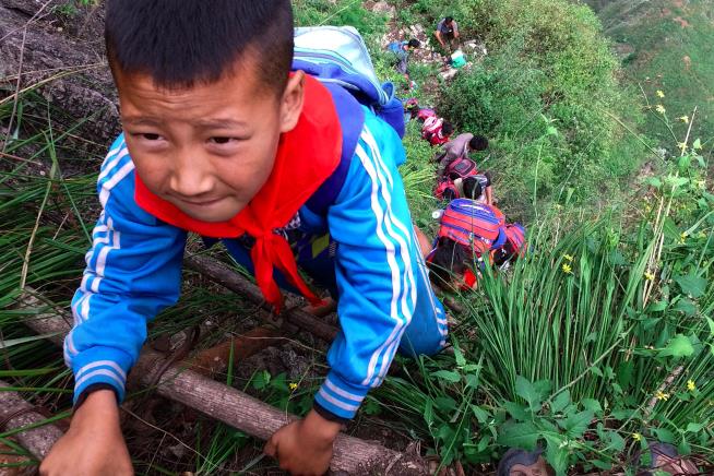 To Get Home From School, 15 Kids Make This Terrifying Climb