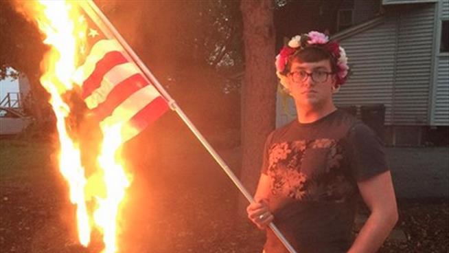Man's Flag Burning Fires Up Internet, Gets Him Arrested