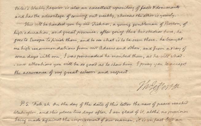 This 1815 Jefferson Letter Could Be Yours