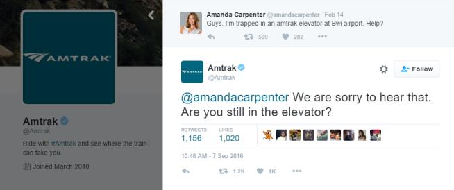 Amtrak Hilariously Flubs Response Over Stuck Elevator